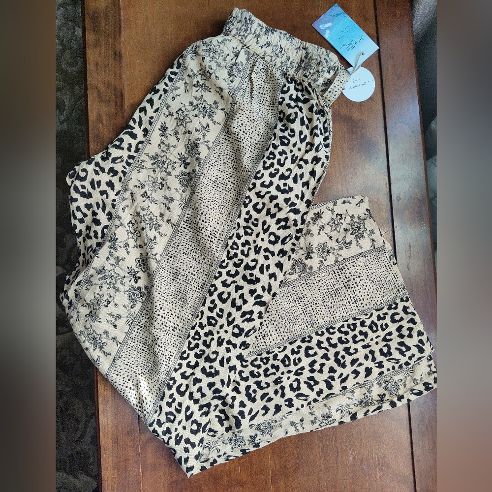 Animal print beach lounge pants